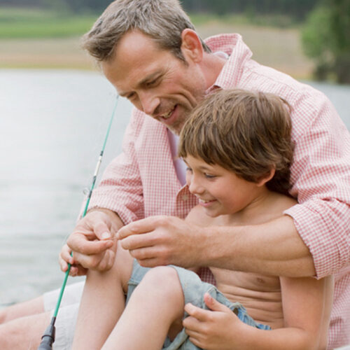 Dad and Kid Fishing