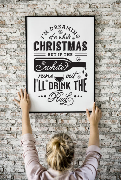 Drinking on christmas wall art